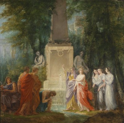 Poets Drink from the Castalian Spring the Water of Truth, Design for a Theater Curtain by Heinrich Füger
